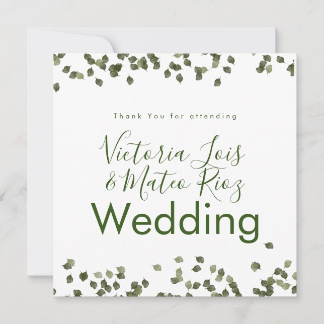 Falling Leaves Fall Autumn Obrigado Casamento (Frente)