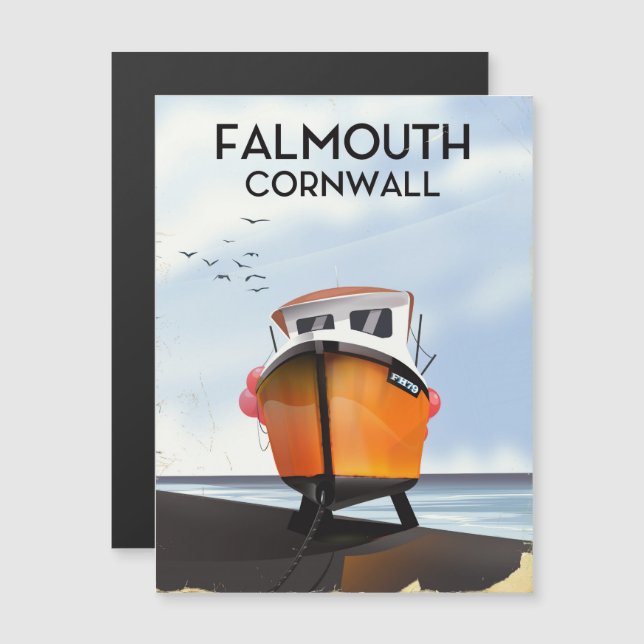 Falmouth Cornwall poster de viagens de navio de pe (Frente/Verso)
