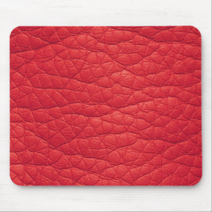 Falso enrugado vermelho Mousepad de couro macio