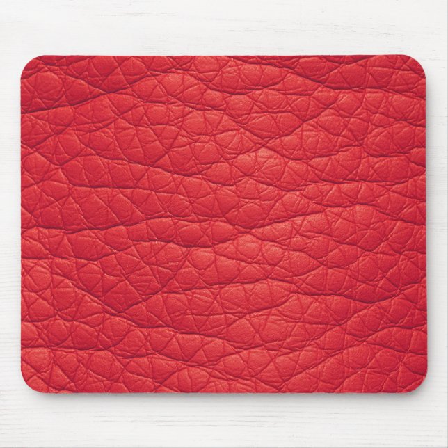 Falso enrugado vermelho Mousepad de couro macio (Frente)
