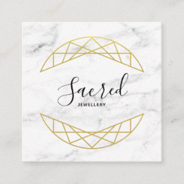 Falso moderno ouro e cartão de visita quadrado do