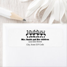 Família 1 Parente 4 Crianças Retornam Etiquetas de