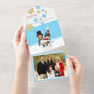 Família 3 adicione seu rosto a um cartão Xmas de