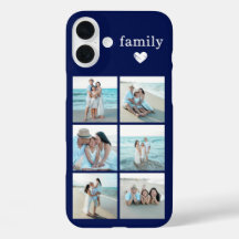 Família 6 Foto Azul Marinho