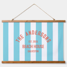 Família Beach House Nome Blue Cabana Stripe