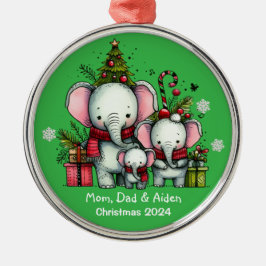 Família Bonita de Ornamento de Três Elefantes