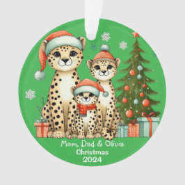 Família Bonita de Ornamento de Três Leopardos