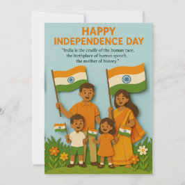 Família Celebrando o Dia da Independência da Índia