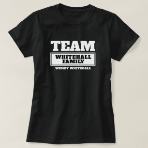 Família da equipe ou t-shirt personalizado branco