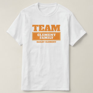 Família da equipe ou t-shirt personalizado laranj