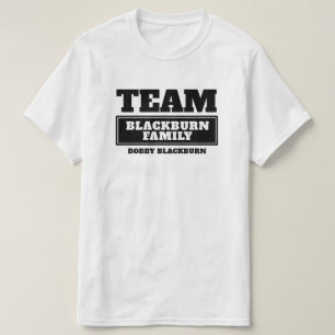 Família da equipe ou t-shirt personalizado preto