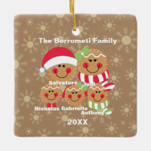 Família de enfeites de natal de 5 caras do