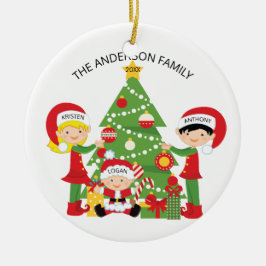 Família de enfeites de natal personalizados 3