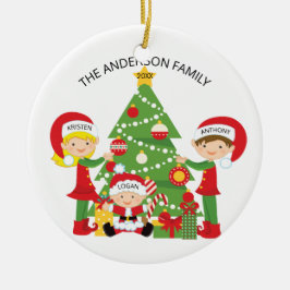 Família de enfeites de natal personalizados 3