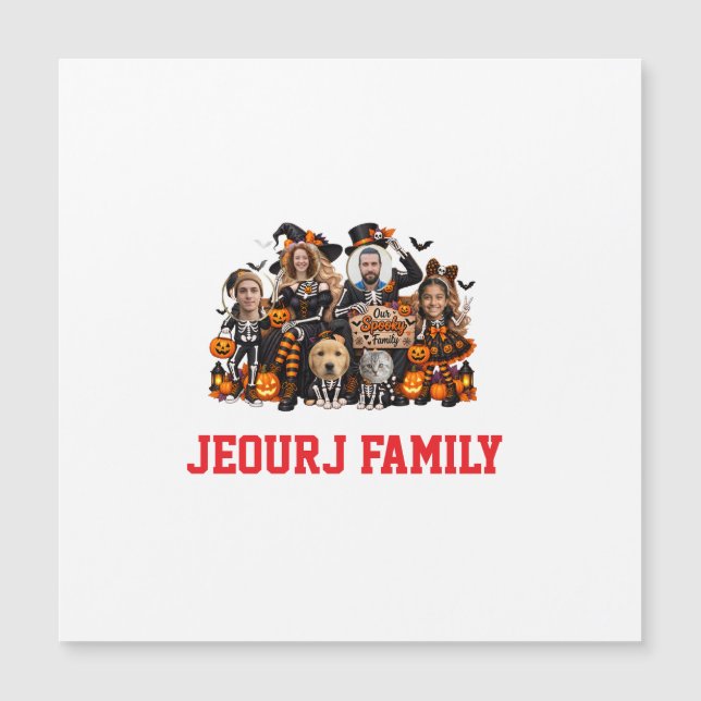 Família de Esqueleto Personalizada Halloween | Fa  (Frente)