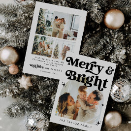 Família de fotos de Natal do Cartão de Férias Retr