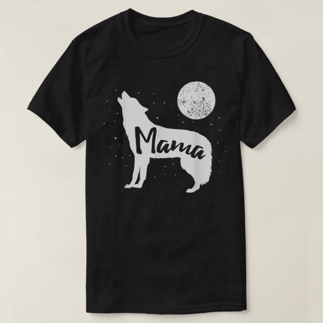 Família de Lobos da Camisa de Mama Wolf (Frente do Design)