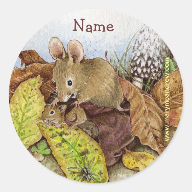 Família de mouse nos adesivos personalizáveis (Frente)