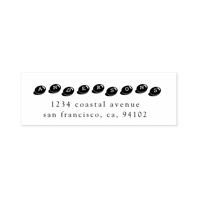 família de praia pebble Endereço Carimbo (Design)