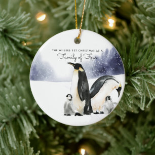 Família de quatro Enfeites de natal personalizados