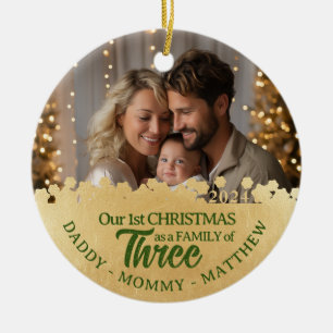 Família de Três Ornamentos Fotográficos Primeiro N