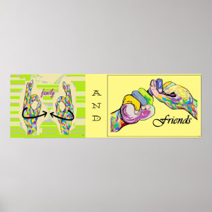 Família do ASL e poster dos amigos