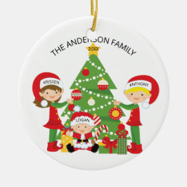 Família doce de enfeites de natal personalizados 3
