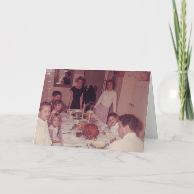 Família Engraçada no Cartão de Ação de Graças da M (Frente)