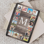 Família Farmhouse Rustic Farmhouse de Colagem de F<br><div class="desc">Crie seu próprio cobrir inteligente de colagem de 16 fotos personalizado com suas imagens personalizadas em um fundo de prancha de madeira ao estilo da fazenda rústica. A design também apresenta seu monograma. Adicione suas fotos,  designs ou trabalhos de arte favoritos para criar algo realmente único.</div>