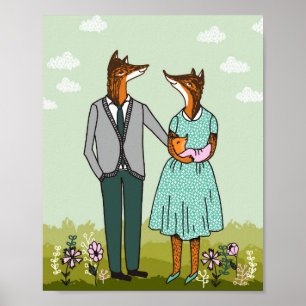 Família Fox - é uma poster de bebê menina