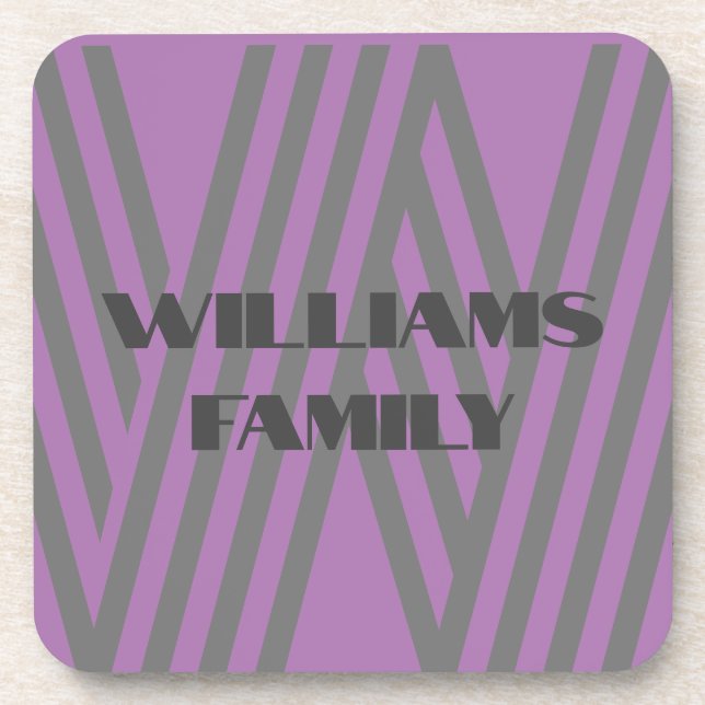 FAMÍLIA GIFT PURPLE CINZA MONOGRAM PORTA COPOS ART (Frente)