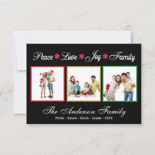 Família Joy Peace Love - Cartão de Férias 3x5