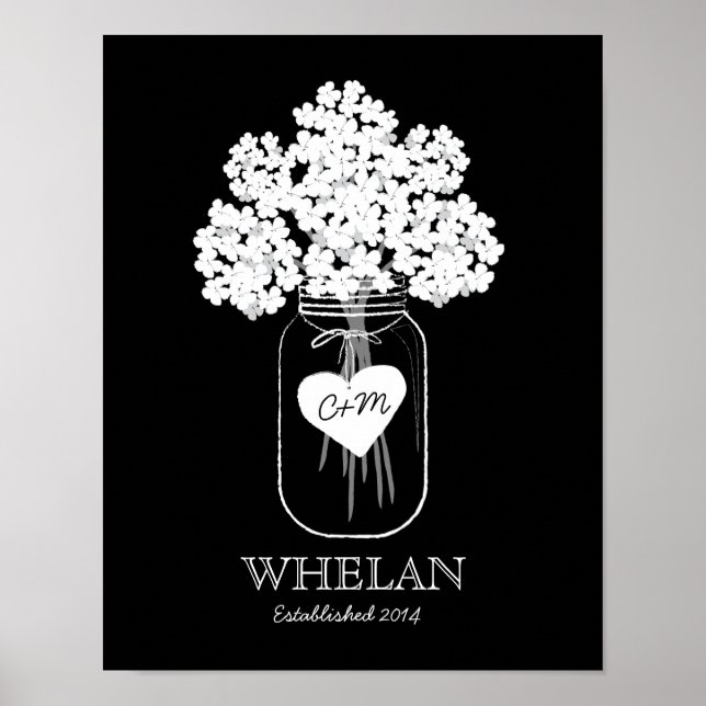 Família Mason Jar Estabelecida Poster Casamento (Frente)