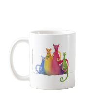 Família misturada de 5, caneca da arte da aguarela