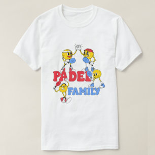 Família Padel Camiseta de Desenho Animado Retrô