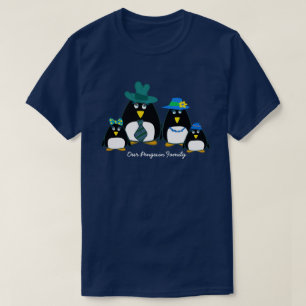 Família Penguin Divertida de 4 T-Shirts de Natal