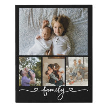 Família Personalizada de Colagem de Fotos e Texto
