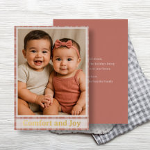 Família Personalizada Foto Terracota Bege Natal