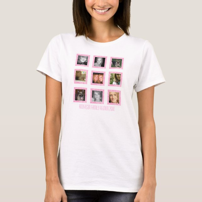 Família Personalizada: Quadro Cor-de-Rosa: Camisa  (Frente)