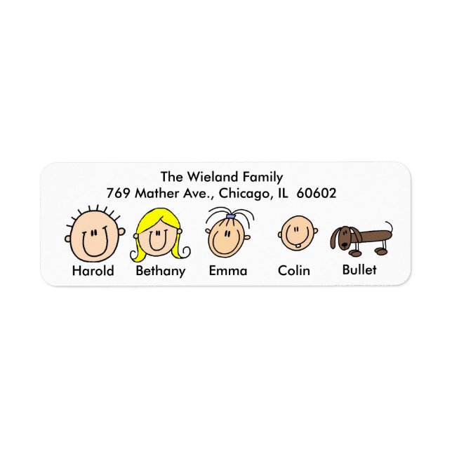 Família Personalizável Com Etiquetas De Endereço D (Frente)