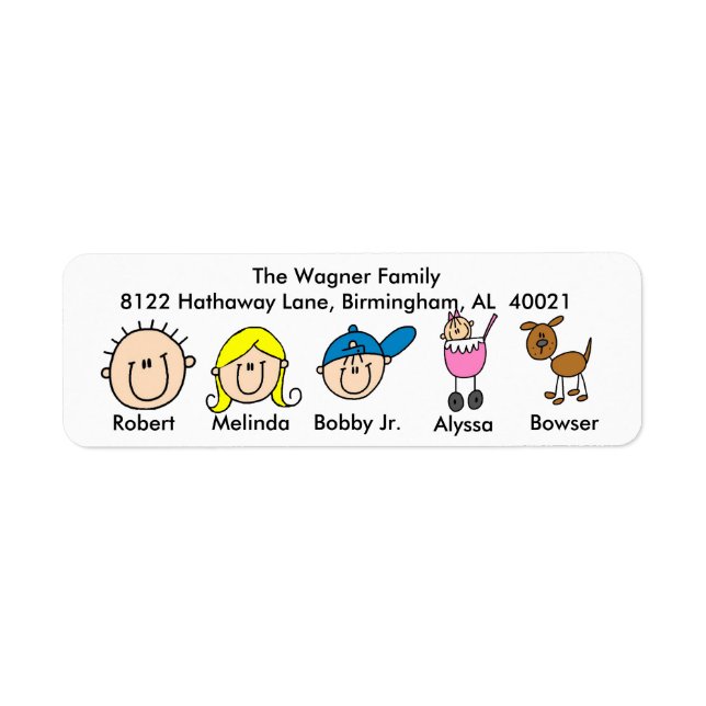 Família Personalizável Com Etiquetas De Endereço D (Frente)