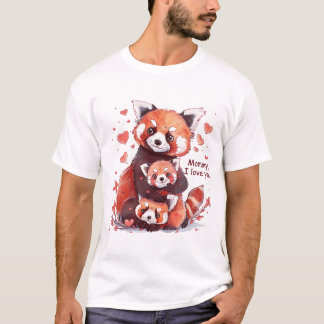 Família Red Panda: Mamãe, Eu Te Amo T-Shirt