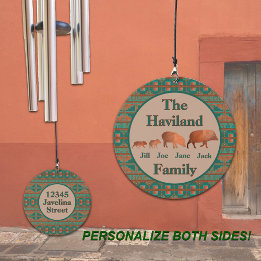 Família Southwest Teal Design Javelina Personaliza