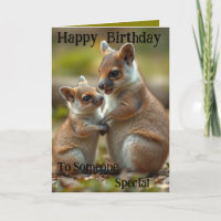 Famílias: Mamãe E Baby Quokka, Cartão De Aniversár