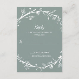 Famílias misturadas Casamento Verde Wreath RSVP