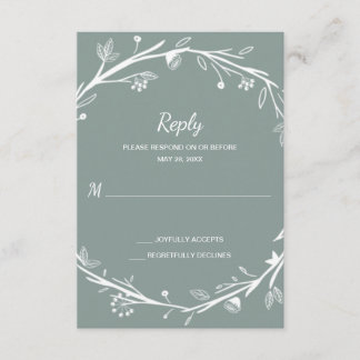 Famílias misturadas Casamento Verde Wreath RSVP