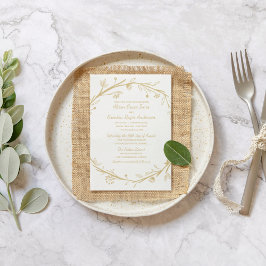 Famílias misturadas Convite Dourado de Casamento p
