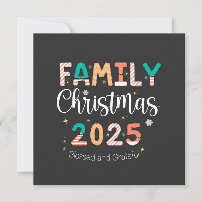 Family Christmas 2025 Blessed and Grateful  (Frente)