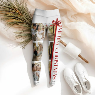 Family Photo Printed Christmas Leggings