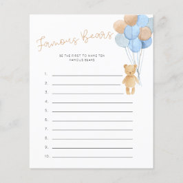 Famoso Jogo de Ursos Balões Azuis de Tan